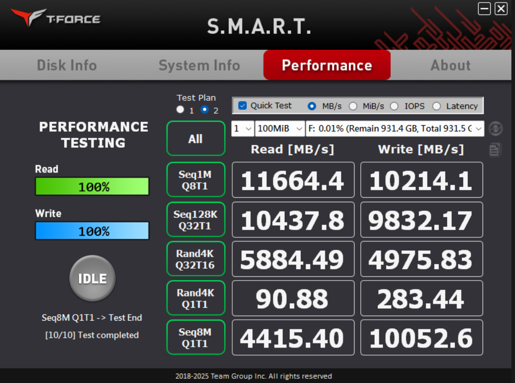 TEAMGROUP S.M.A.R.T Software - Performance