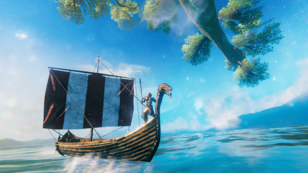 Valheim - riding a boat 