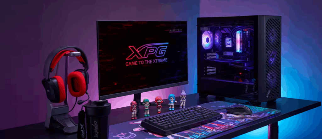 XPG VALOR AIR PRO PC Case on desk
