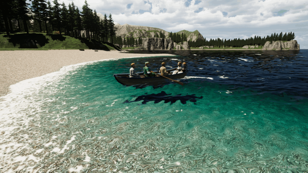 Dungeons & Kingdoms - Rowing a boat to the shore