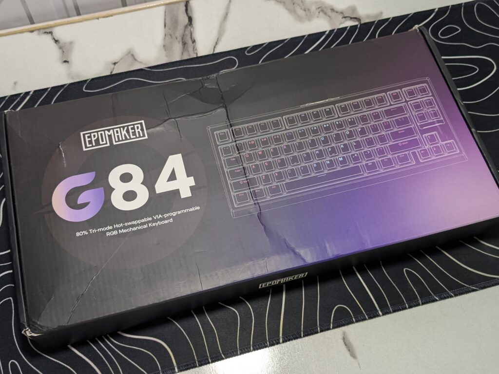 EPOMAKER G84 Mechanical Keyboard - Top of box