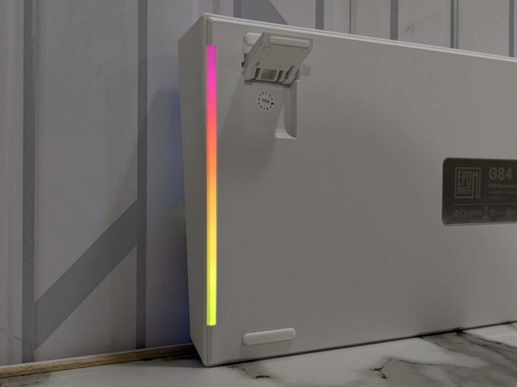 RGB strips on the side of the EPOMAKER G84 Mechanical Keyboard