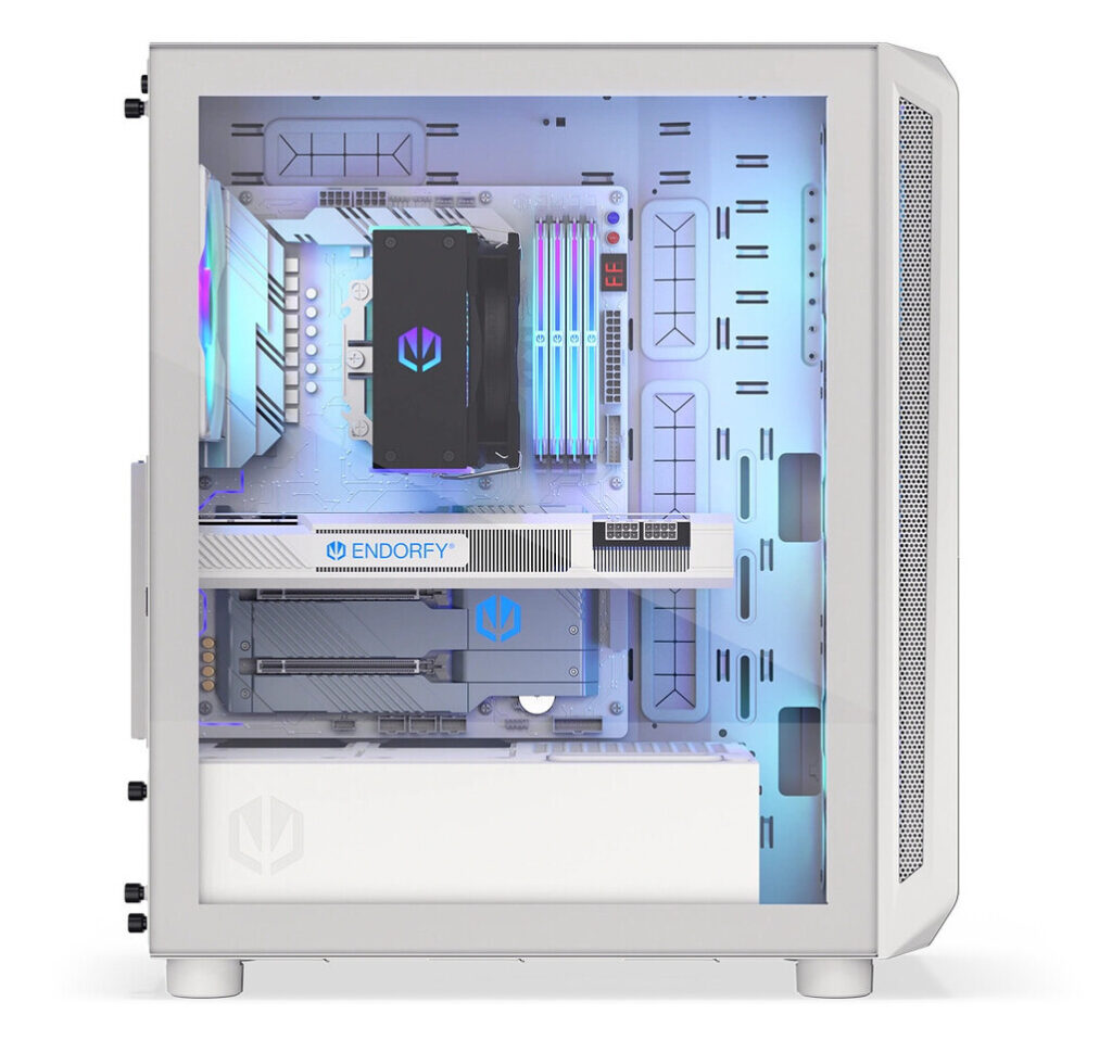 Endorfy Arx 500 White ARGB PC Case - Side View