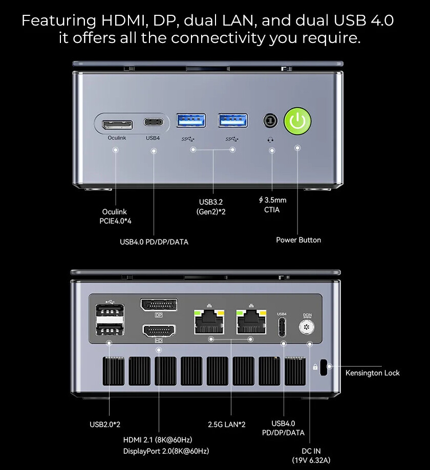 GMKtec NucBox M7 Ultra Mini PC impresses with Ryzen 7 power and sleek design 4 GMKtec NucBox M7 Ultra Mini PC - Connectivity Ports