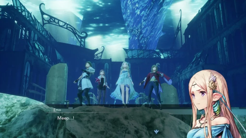 Harvestella - Dialogue from Emo saying "Meep!"