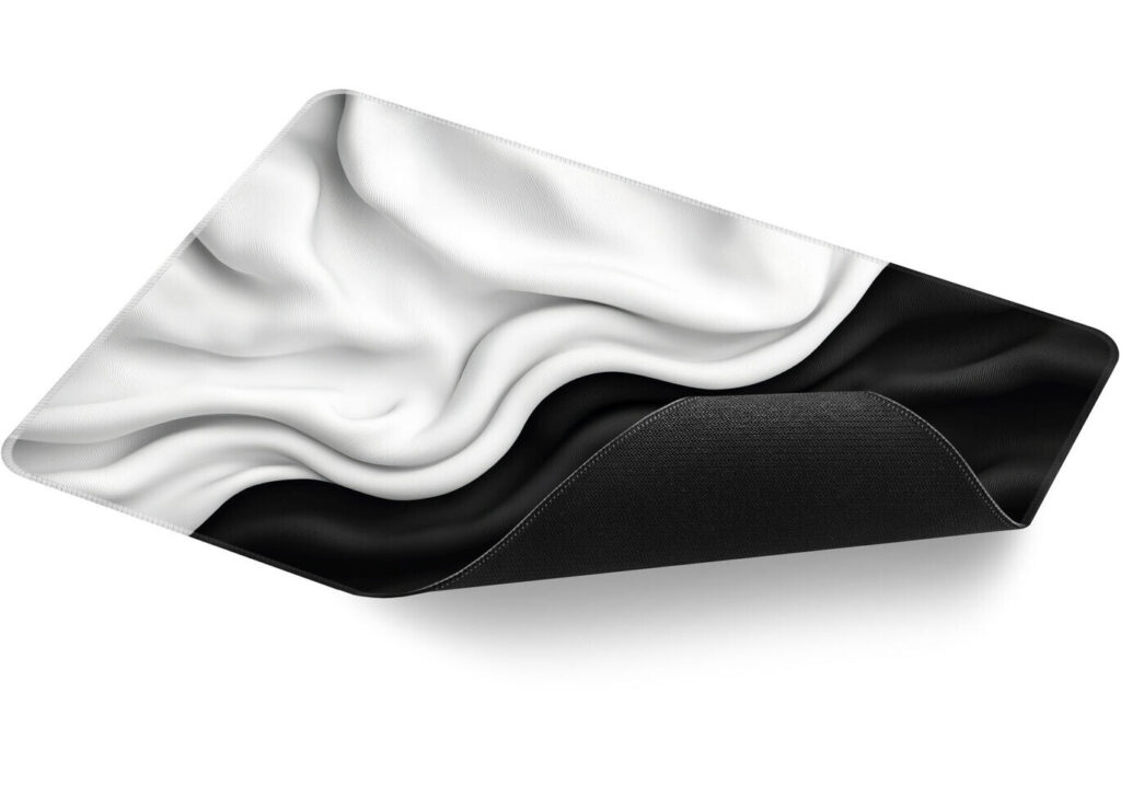 Sharkoon SKILLER SGP35 mouse mat folded showing the under grip