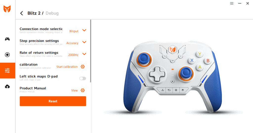 BIGBIGWON Blitz 2 TMR - Software Debug page