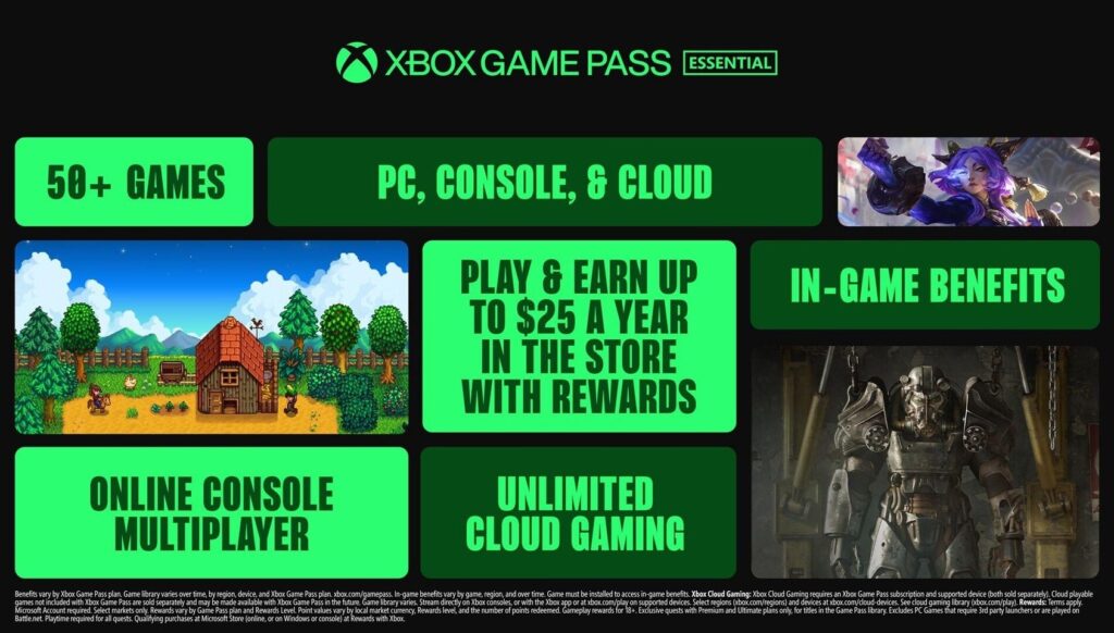 Xbox Game Pass Essential Features