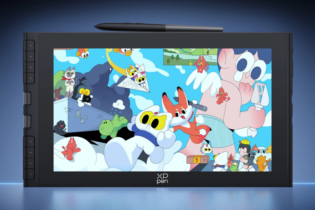 XPPen Artist 12 3rd drawing display with cartoon drawing