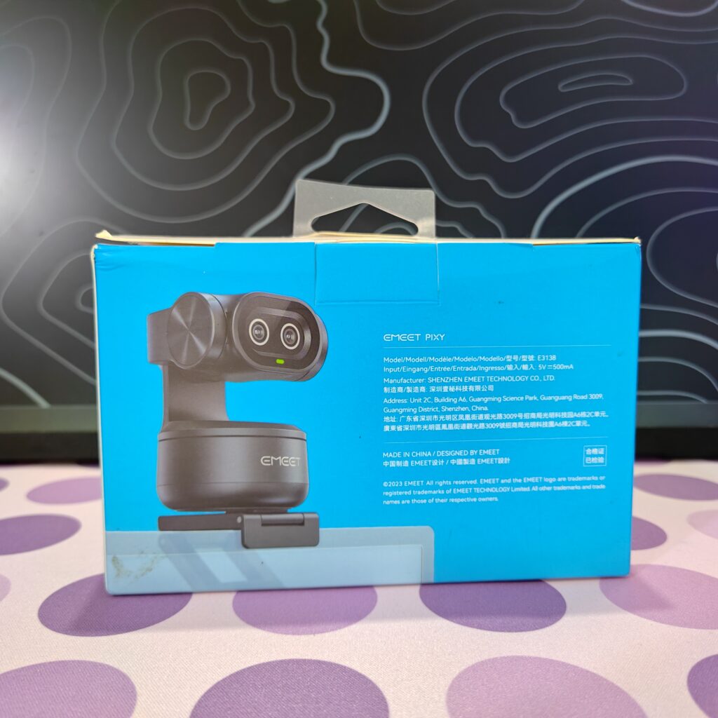 EMEET PIXY 4K dual-camera AI PTZ webcam review: Smart, sharp, but not quite perfect 3 EMEET PIXY 4K AI Webcam - Box back