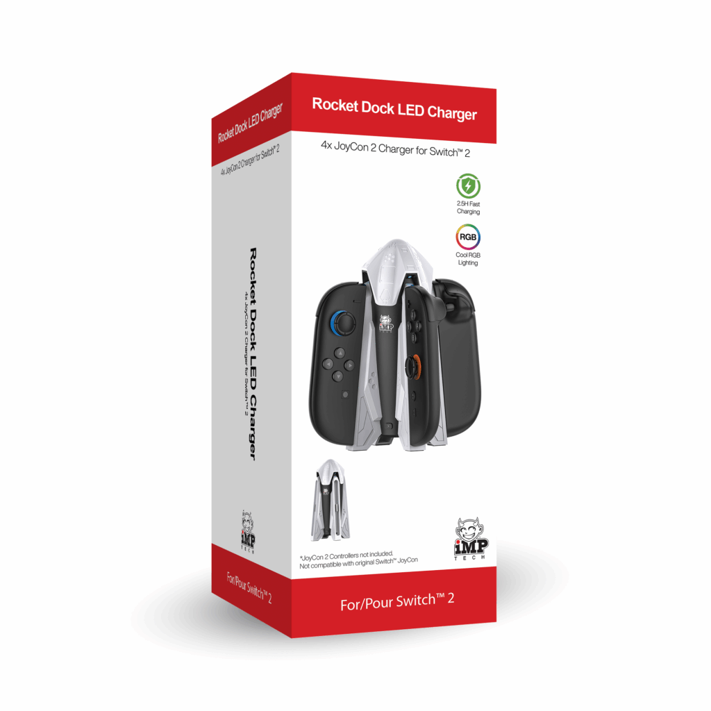 iMP Gaming Rocket Dock LED Charger for Nintendo Switch 2 - Box