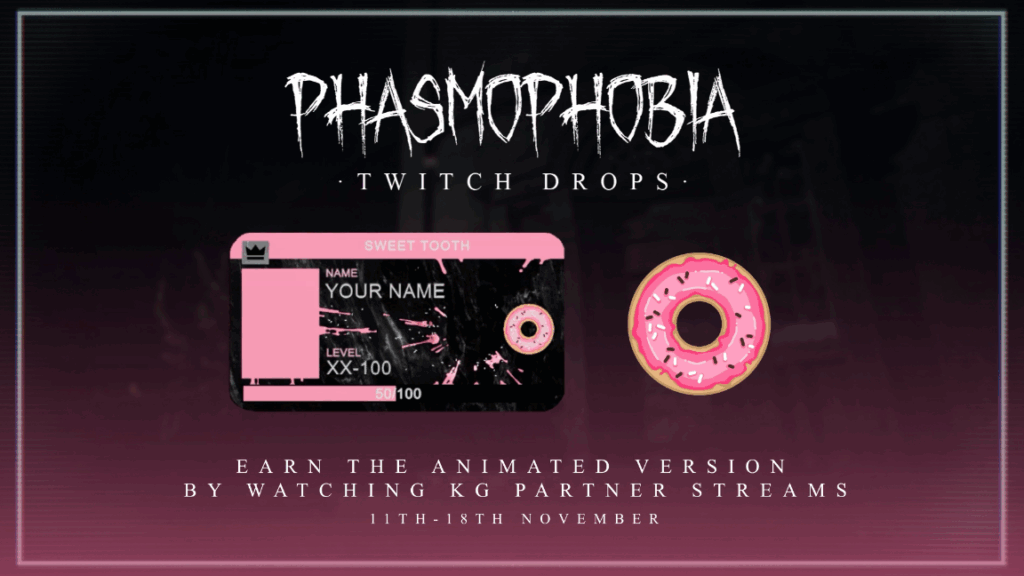 Phasmophobia - Nell's Diner - Sweet Tooth ID Card and Badge Twitch Drop