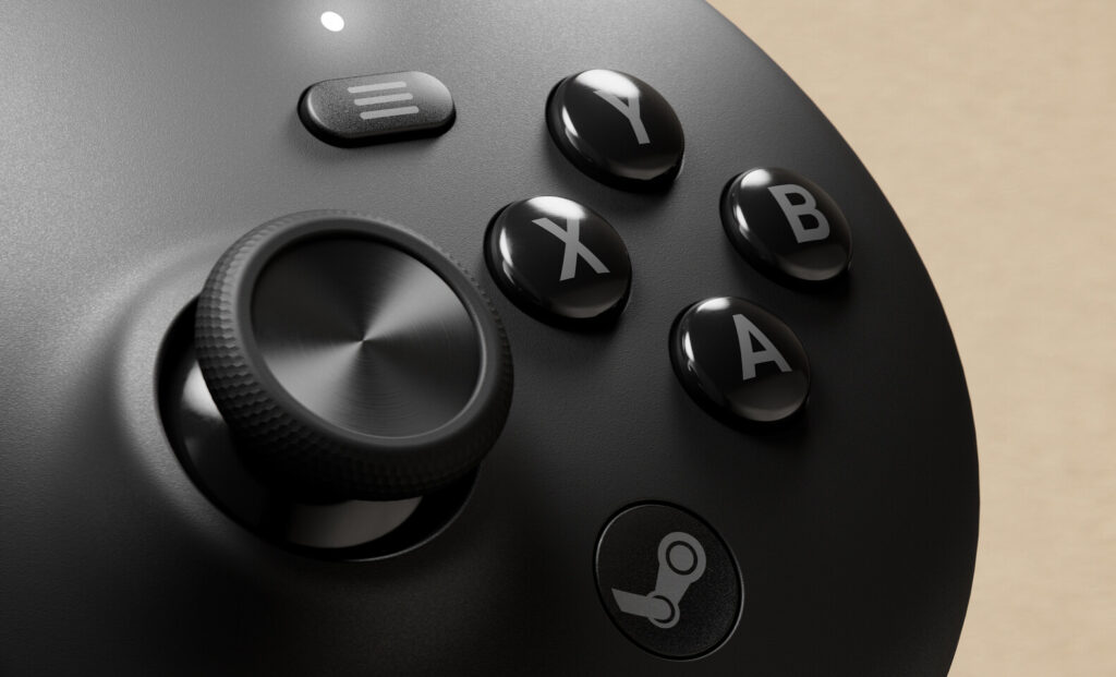The A, B, X and Y buttons on the Steam Controller