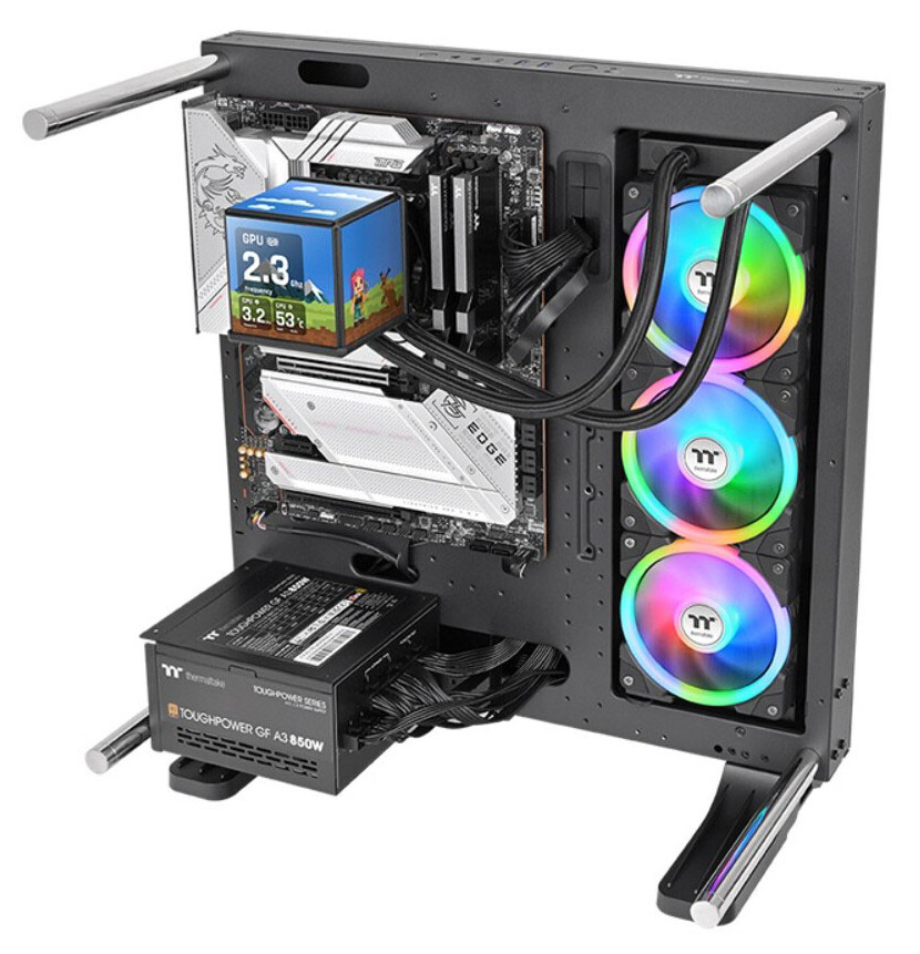 Thermaltake Minecube 360 Ultra ARGB Sync AIO liquid cooler - Installed on a motherboard