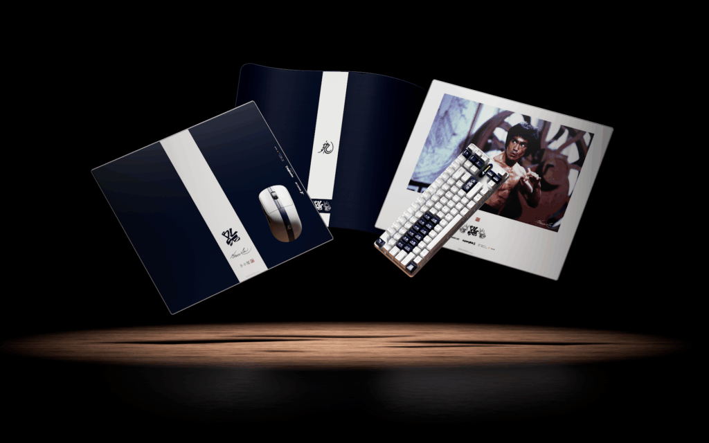 Pulsar Gaming Gears x Bruce Lee 85th Anniversary Collection with picture of Bruce Lee