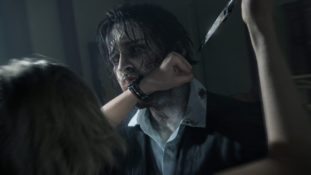 Resident Evil Requiem Showcase - Grace fighting a zombie 