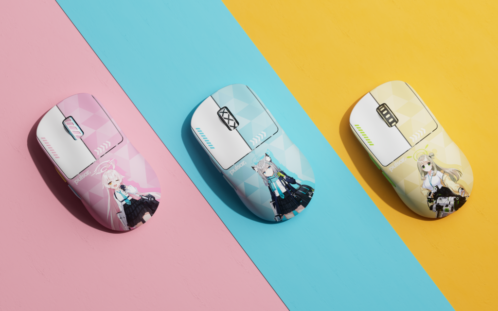 Blue Archive-themed Pulsar X2 CrazyLight gaming mice - Key Art