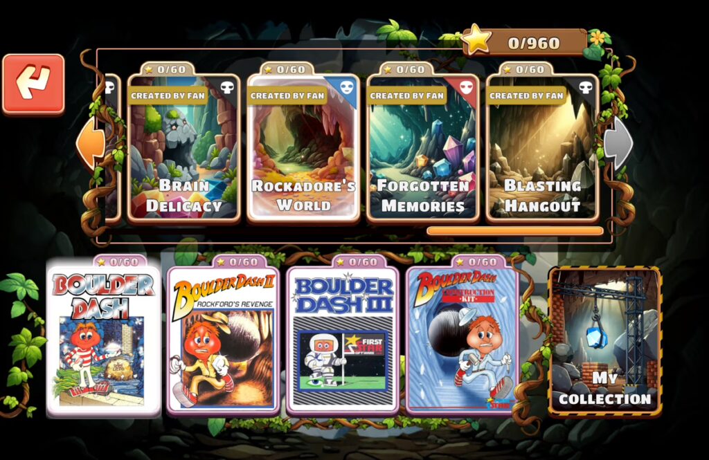 BOULDER DASH 40th Anniversary now offers three new worlds as well as all levels from Boulder Dash 4 from the Construction Kit and is available for PC, Switch, Xbox, and PlayStation. ​ (SRP: 19,99 EUR)