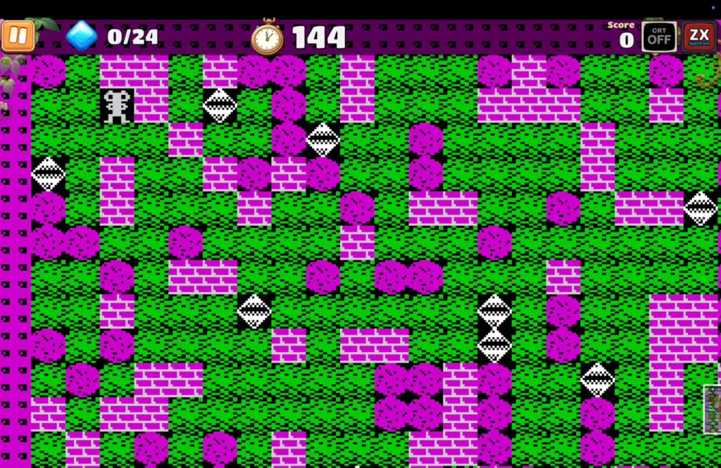 BOULDER DASH 40th Anniversary - A highlight for nostalgic home computer fans: you can now enjoy the complete game in the original look of the version for the Sinclair ZX Spectrum.
