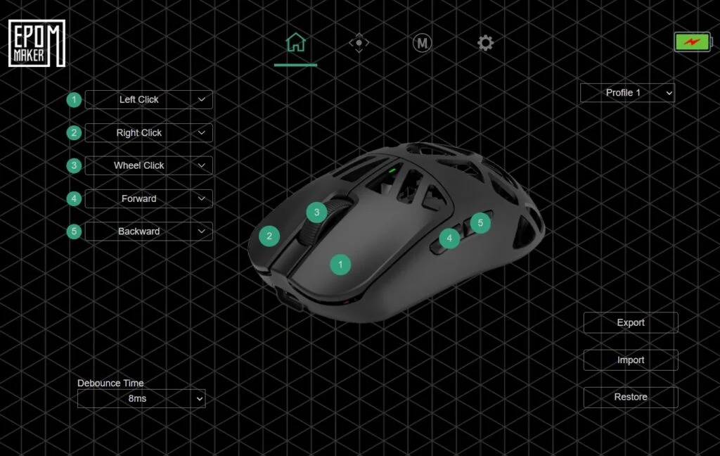 EPOMAKER CarbonX software - Button mapping