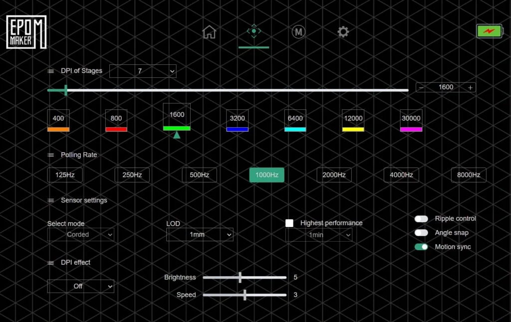 EPOMAKER CarbonX mouse software - RGB and DPI settings