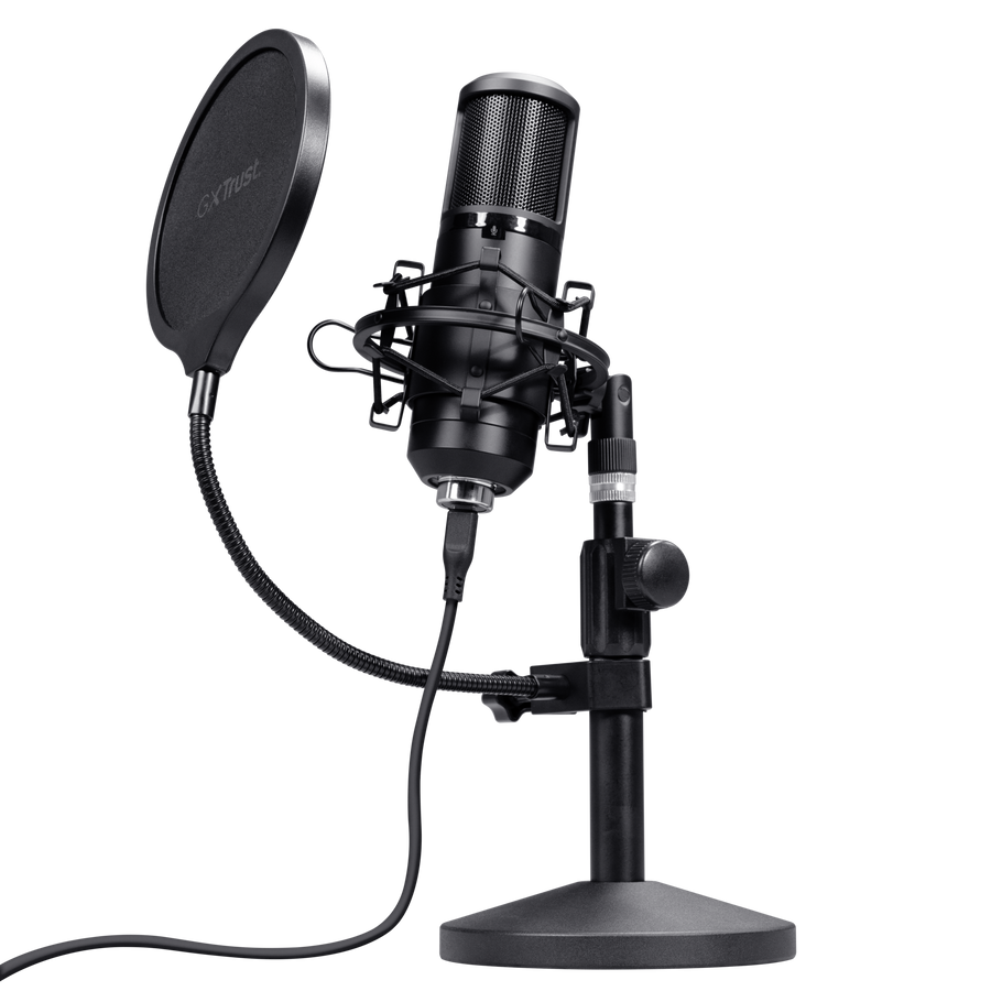 Emita II microphones target streamers with plug-and-play audio (table stand or boom arm) 2 GXT 269 Emita II Streaming Microphone with table stand