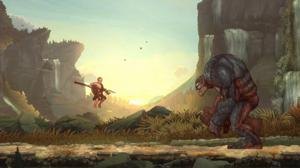 God of War: Sons of Sparta - Jumping to attack large creature