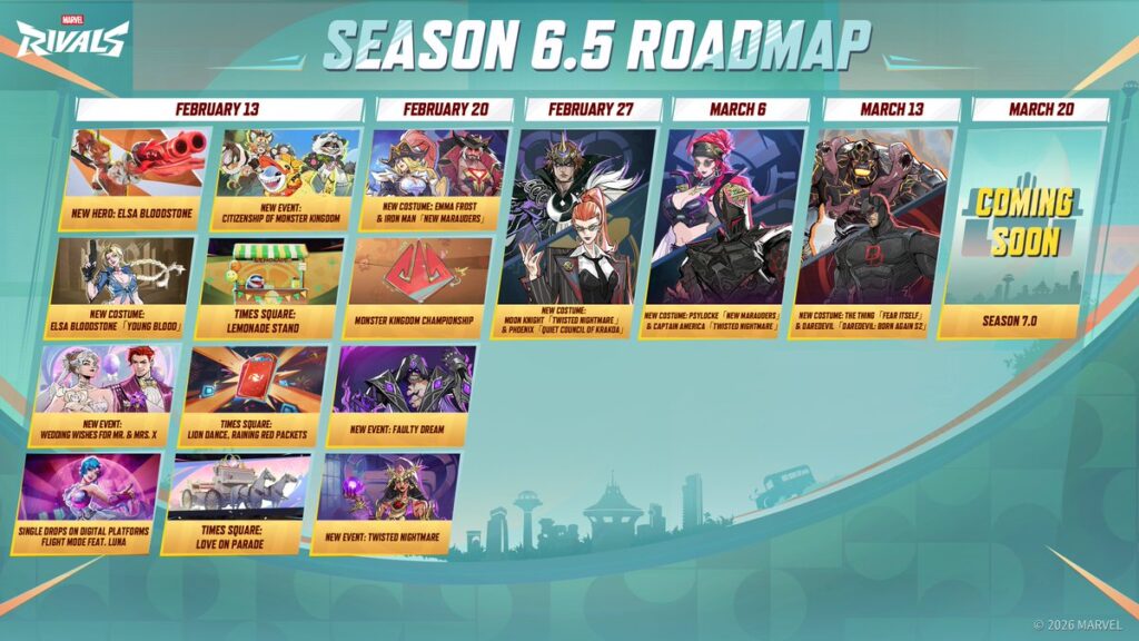 Marvel Rivals - Season 6.5 roadmap