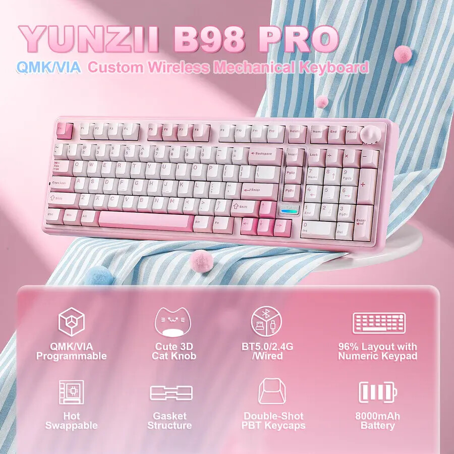 Yunzii introduces exciting and feature packed B98 PRO wireless keyboard 2