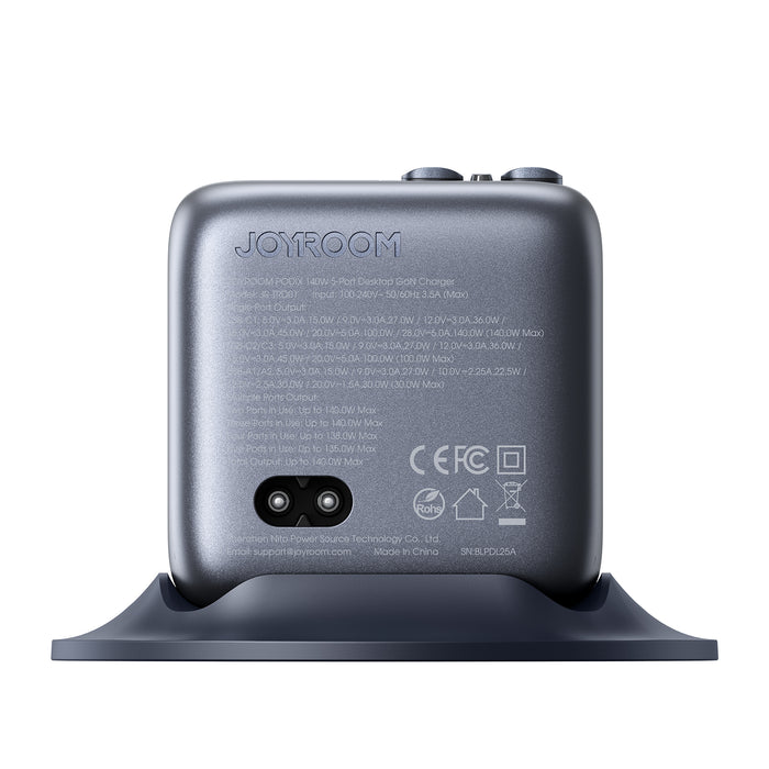 JOYROOM PODIX 140W 5-Port Desktop GaN Charger - Back on Magnetic Plate