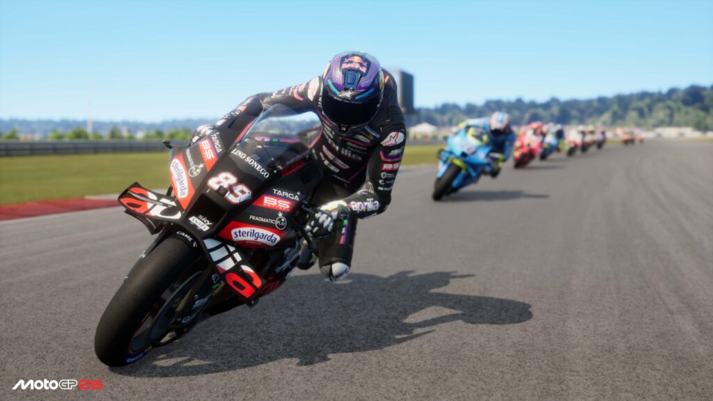 MotoGP 26 - Close-up short of driver leading the pack