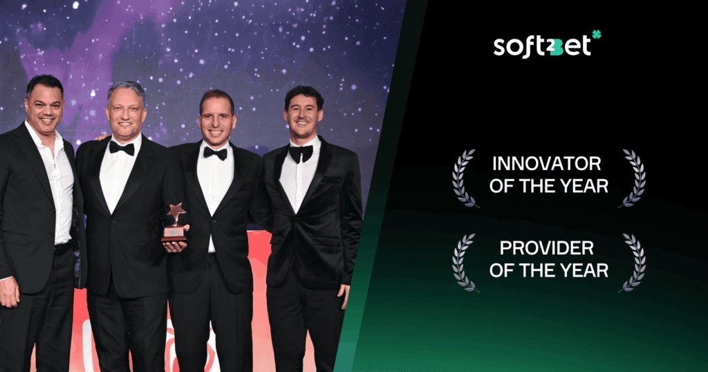 Soft2Bet - Collecting awards at ceremony
